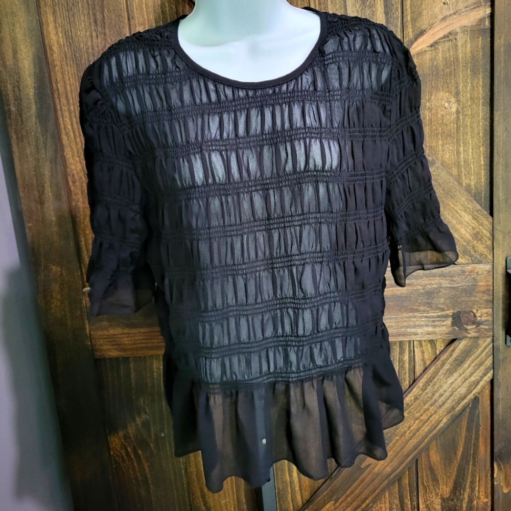 Express black sheer top